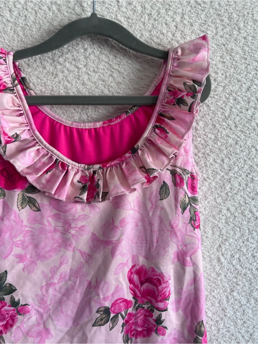 LoveShackFancy One Piece Kids Junip Pink Ivy Ruffle Bathing Swim Suit Size 12
